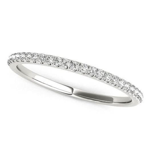 14K White Gold Diamond Wedding Band in Pave Setting (1/8 ct. tw.)