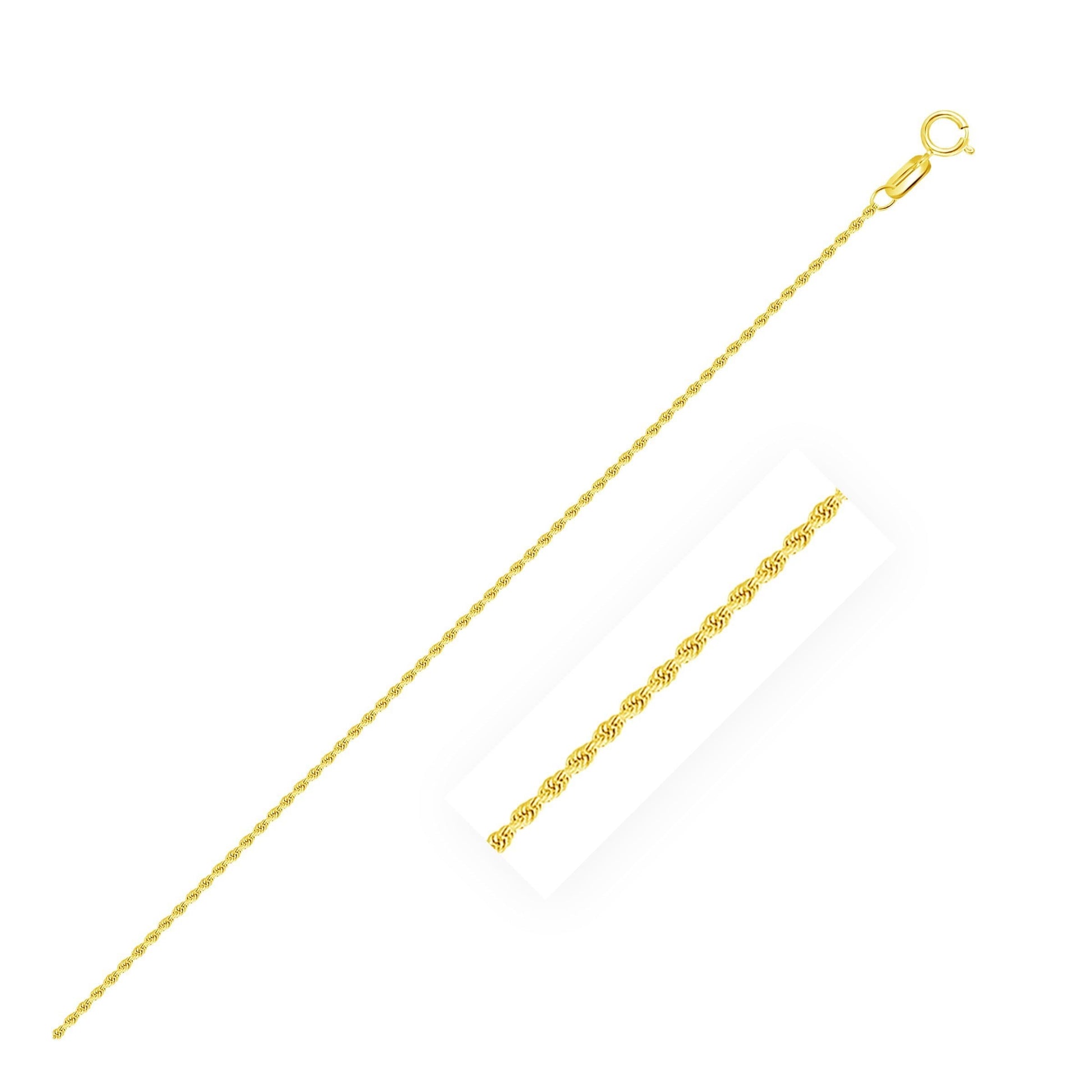 10k Yellow Gold Diamond Cut Rope Anklet 1.25mm