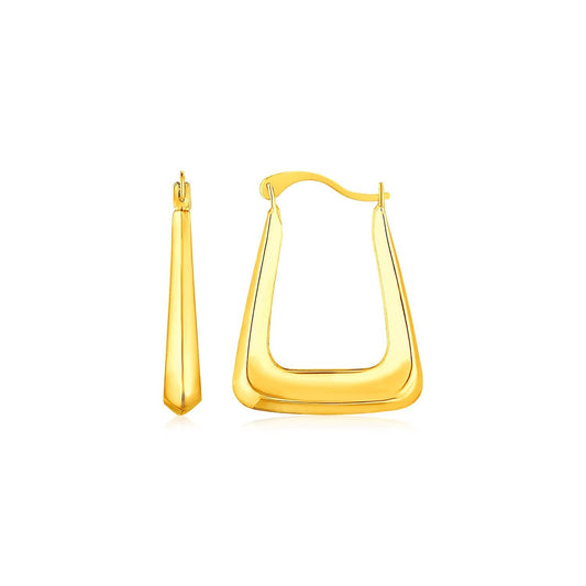 14k Yellow Gold Polished Square Hoop Earrings