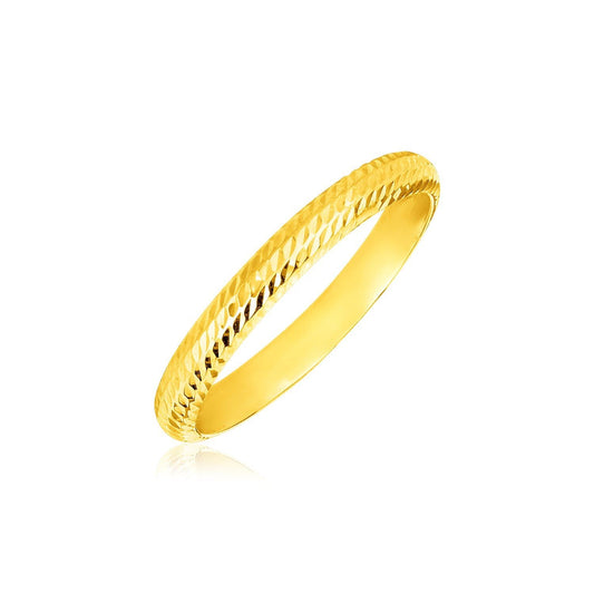 14k Yellow Gold Textured Comfort Fit Wedding Band