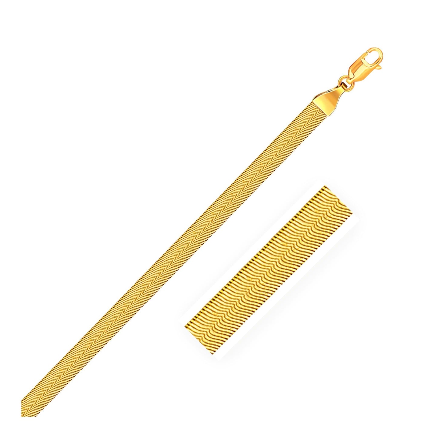 14k Yellow Gold Herringbone Bracelet in 4.0mm