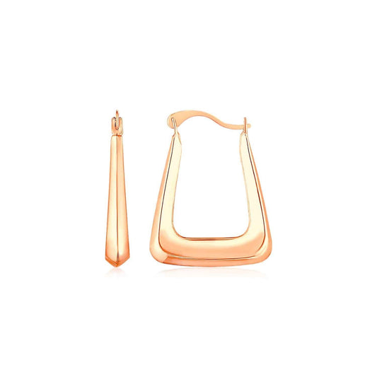 14k Rose Gold Polished Square Hoop Earrings