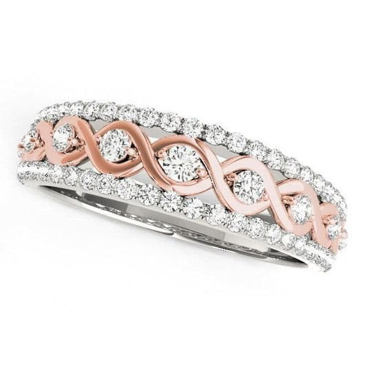 14K White And Rose Gold Infinity Diamond Band (3/8 ct. tw.)