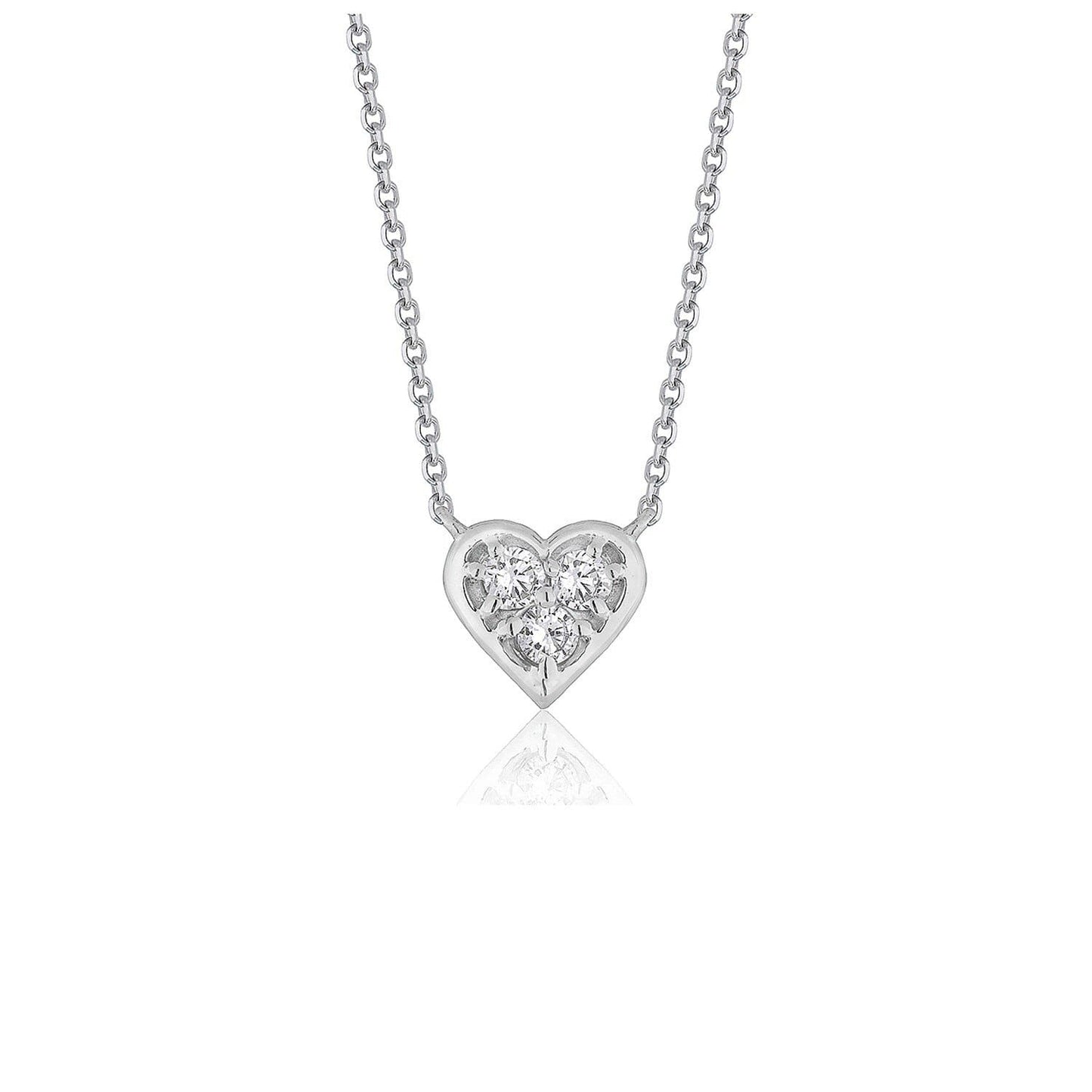 Diamond Heart Design Pendant in 14k White Gold