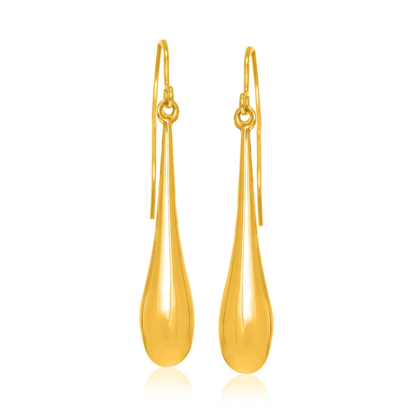 Long Teardrop Earrings in 14k Yellow Gold