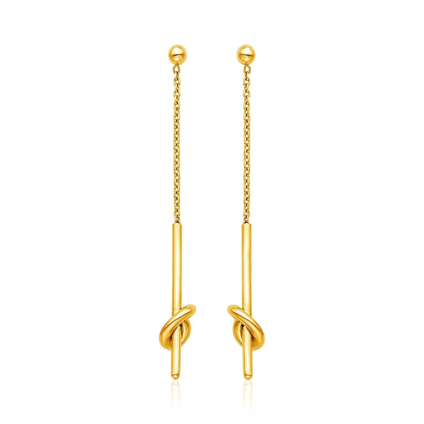 14k Yellow Gold Dangle Earrings with Knots