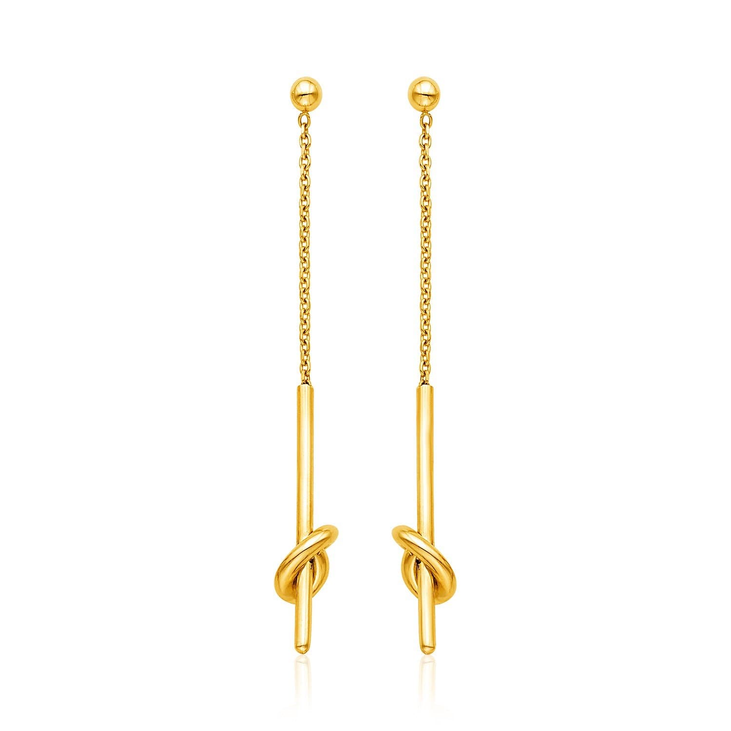 14k Yellow Gold Dangle Earrings with Knots