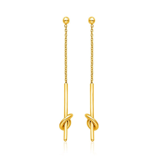 14k Yellow Gold Dangle Earrings with Knots