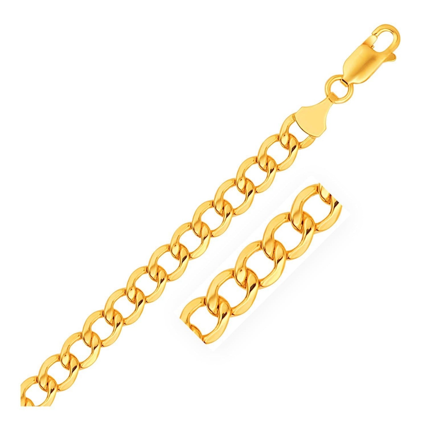 6.1mm 10k Yellow Gold Curb Chain