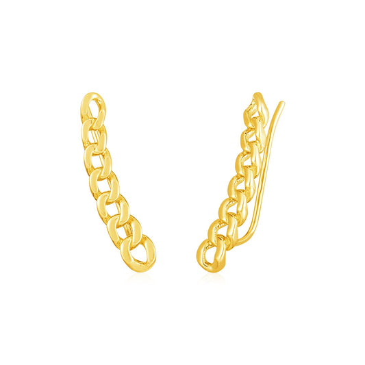 Chain Links Ear Climber in 14k Yellow Gold