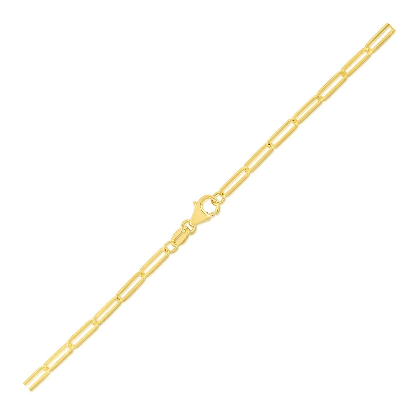 14k Yellow Gold Paperclip Bracelet in 2.5mm