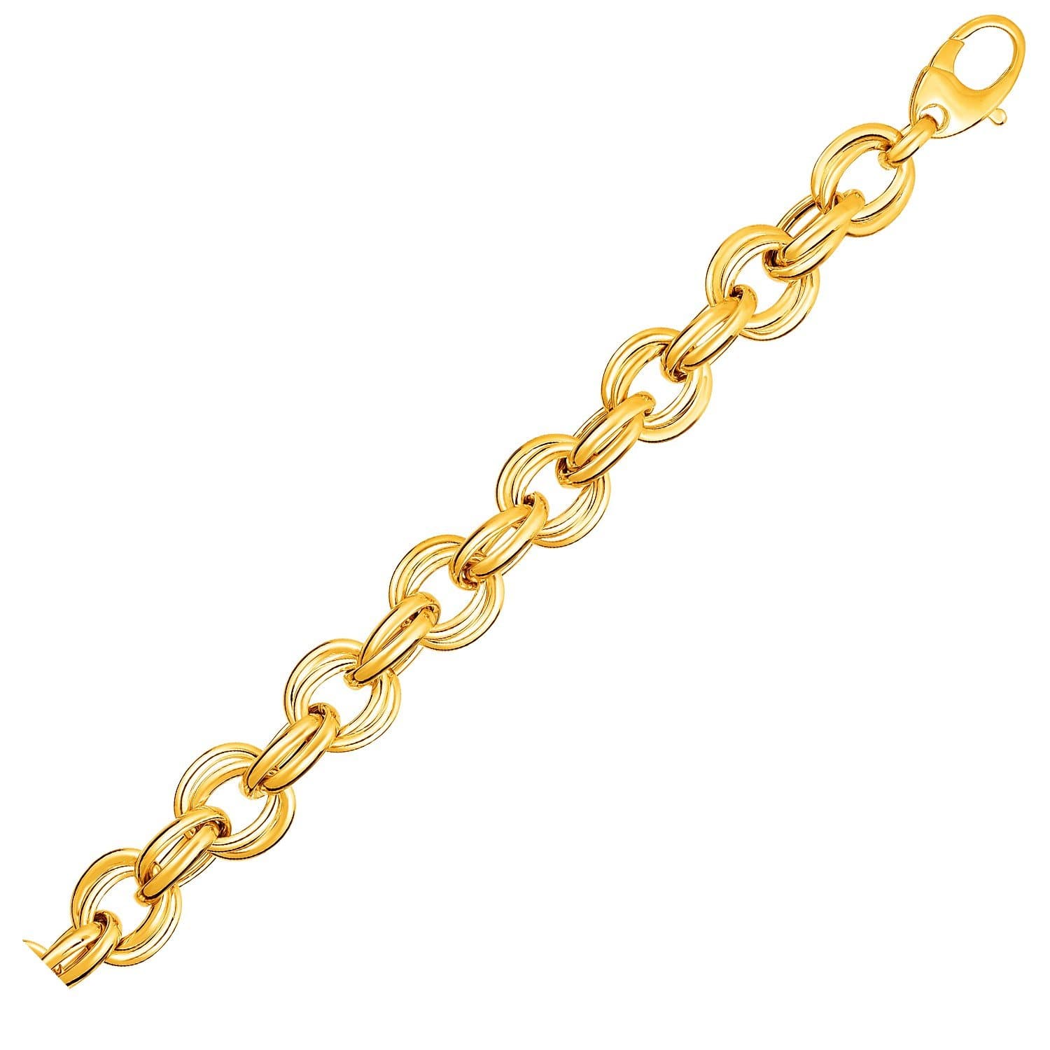 Twisted Double Link Bracelet in 14k Yellow Gold