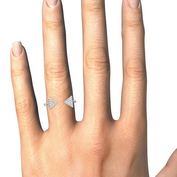 Diamond Open Geometry Ring