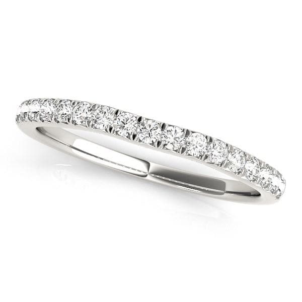 14K White Gold Curved Style Diamond Wedding Ring (1/3 ct. tw.)