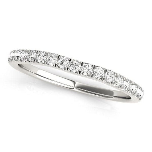 14K White Gold Curved Style Diamond Wedding Ring (1/3 ct. tw.)