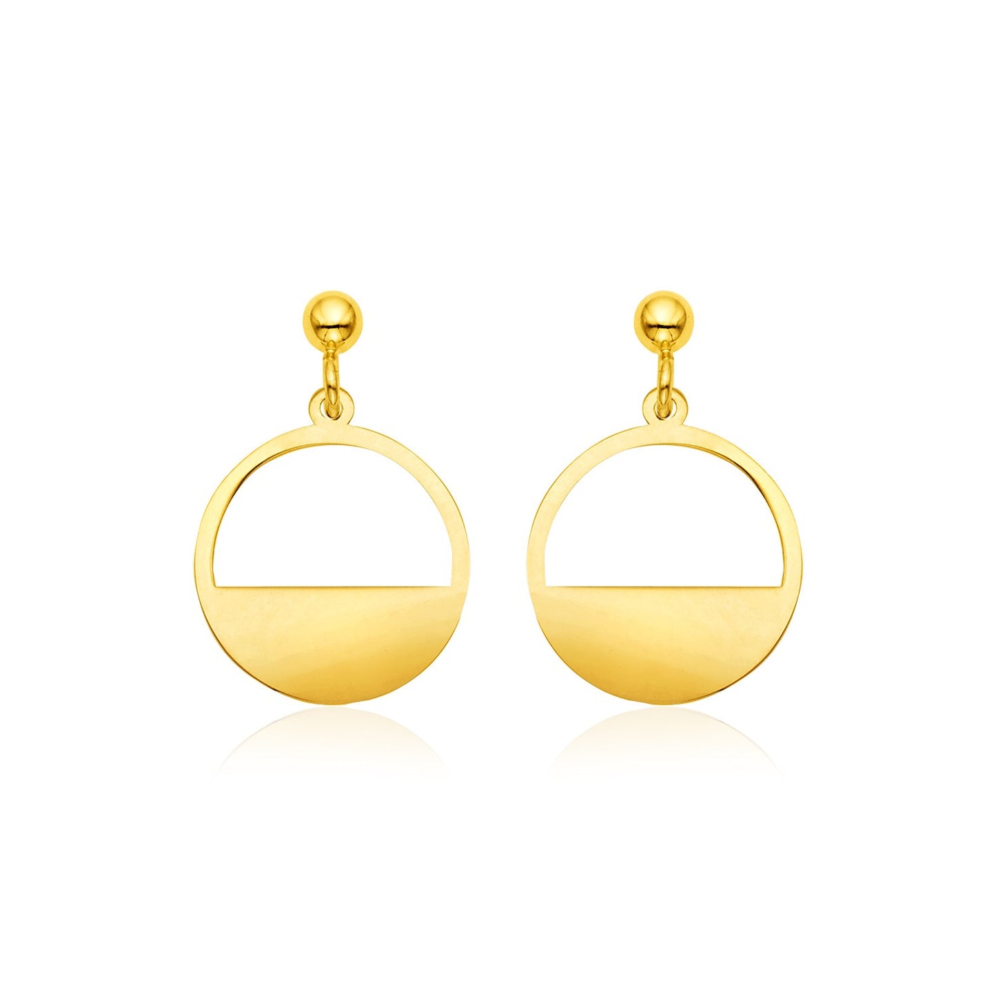 Half Circle Earrings in 14k Yellow Gold