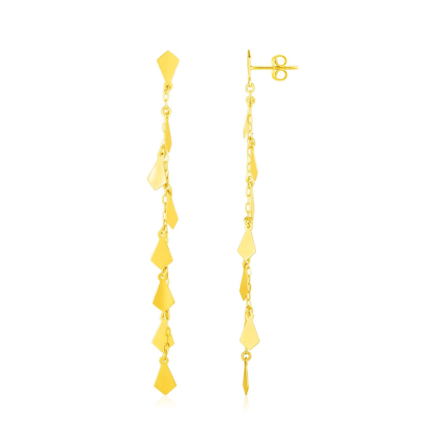 Polished Dangle Earrings in 14K Yellow Gold