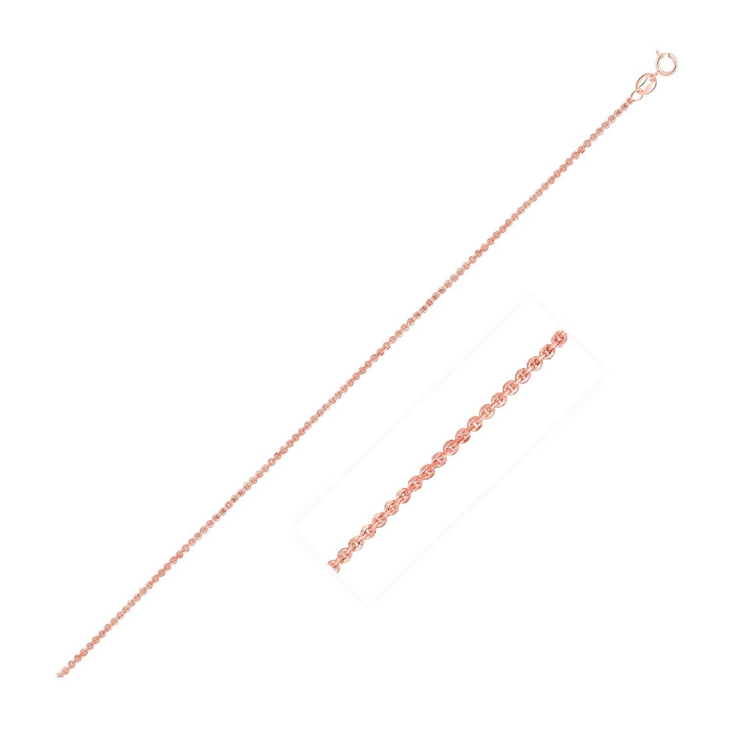 0.5mm 14K Rose Gold Cable Link Chain
