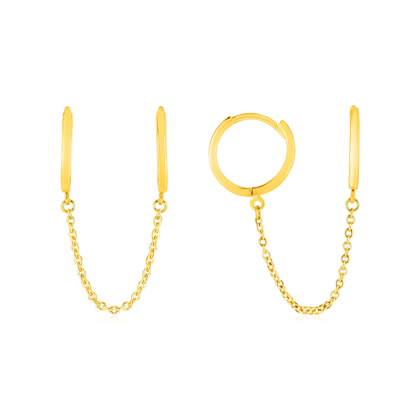 Chain Hoops in 14k Yellow Gold