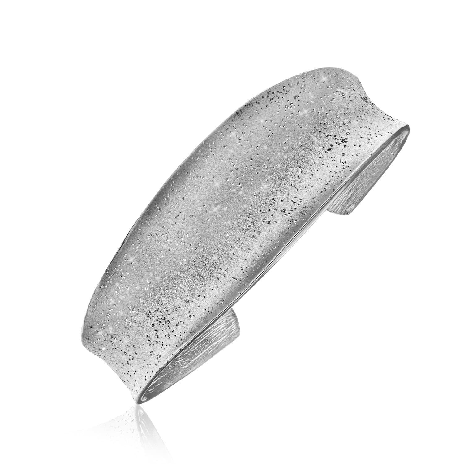 Sterling Silver Stardust Cuff with a Graduated Open Style
