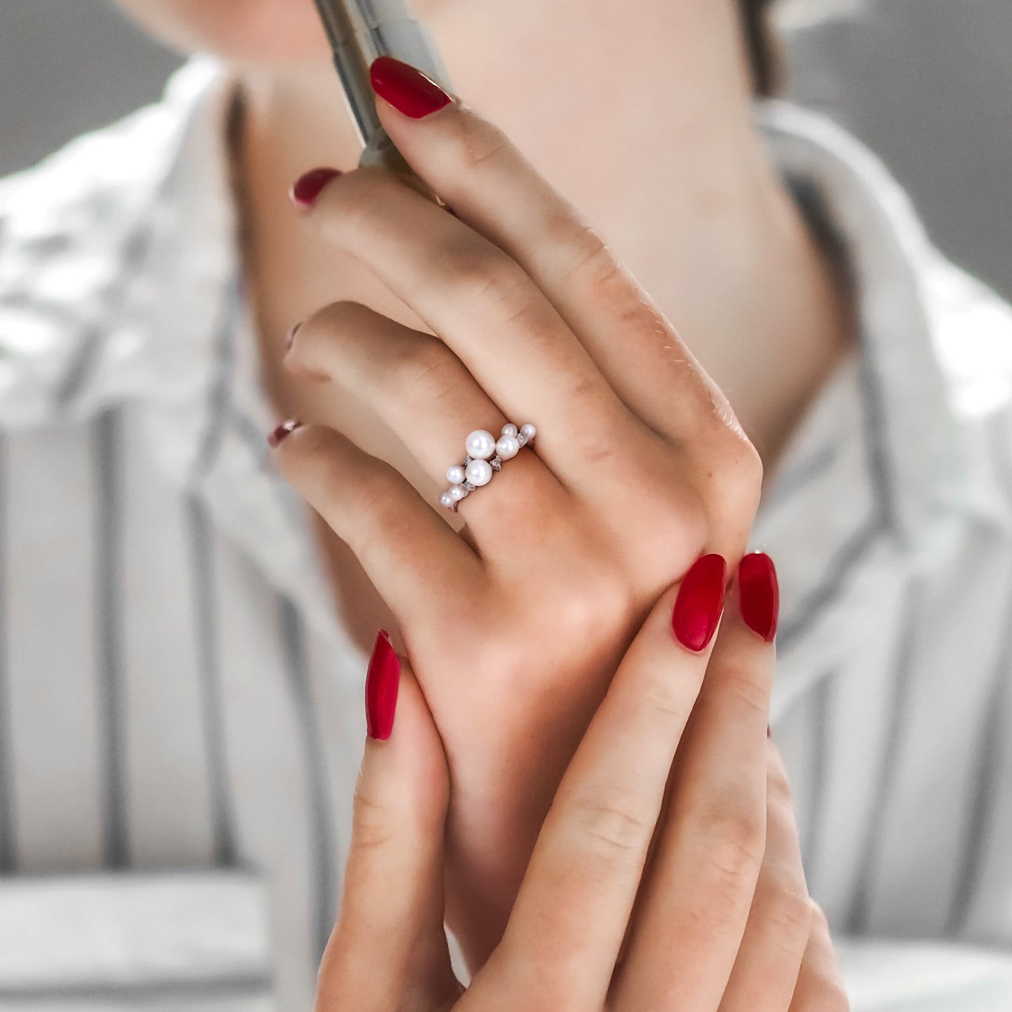 Michiko Pearl & Pink Sapphire Ring
