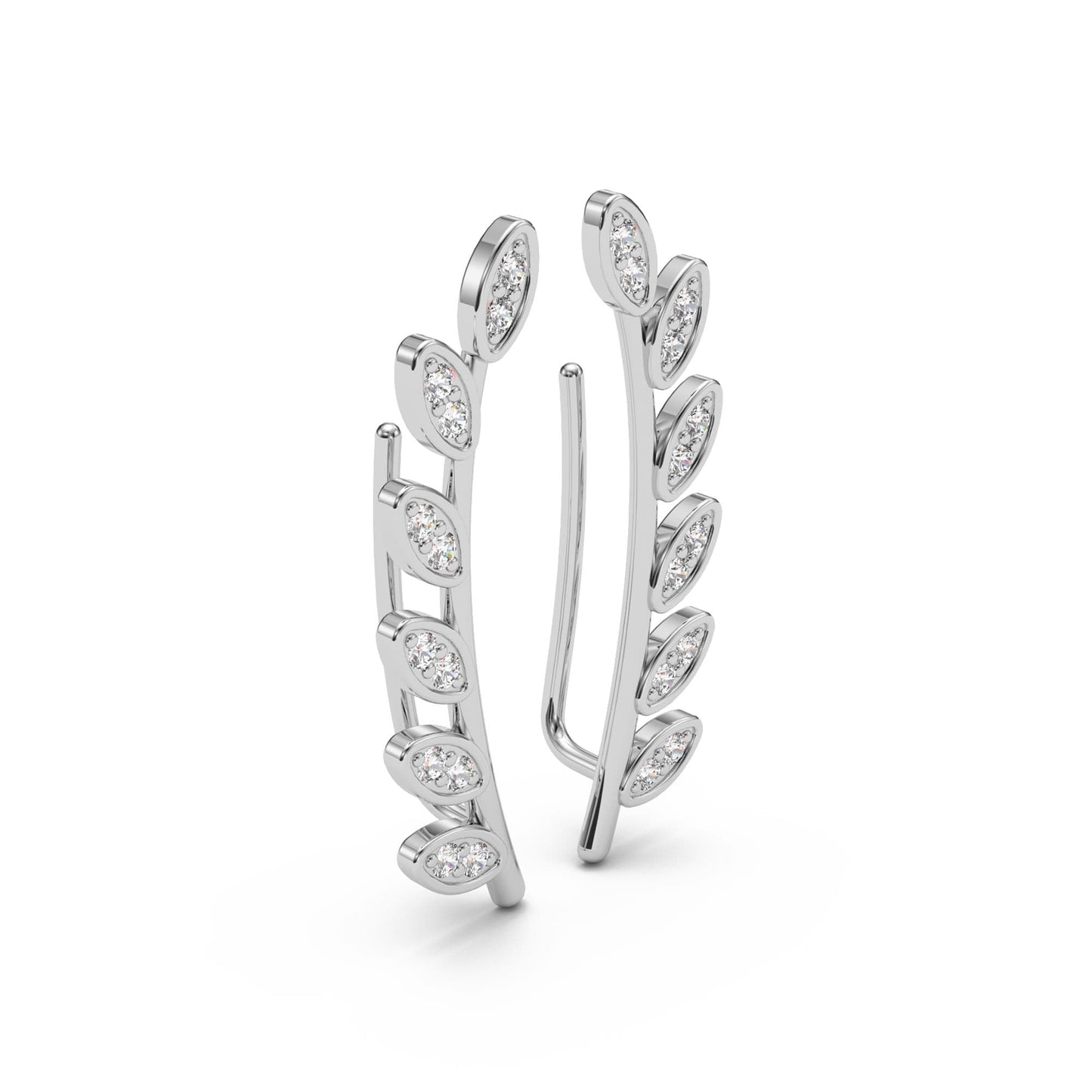 Olive Branch Moissanite Ear Climbers