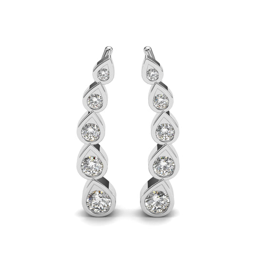 Waterdrop Diamond Ear Climbers