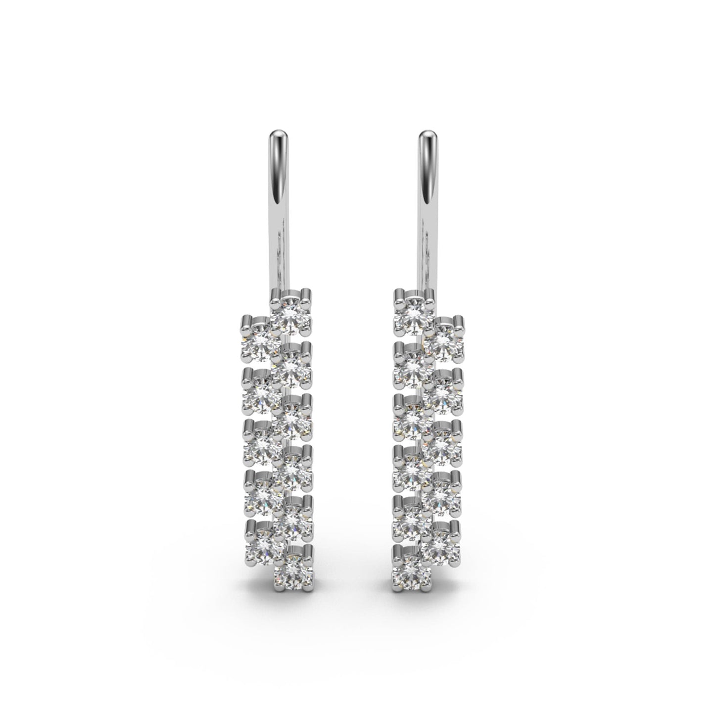 Two-Row Round Cut Basket Moissanite Ear Climbers
