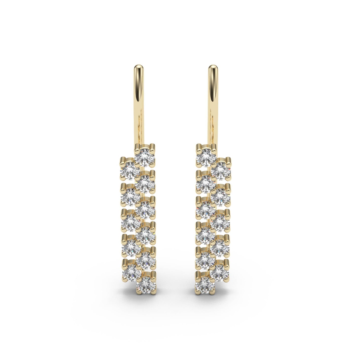 Two-Row Round Cut Basket Moissanite Ear Climbers