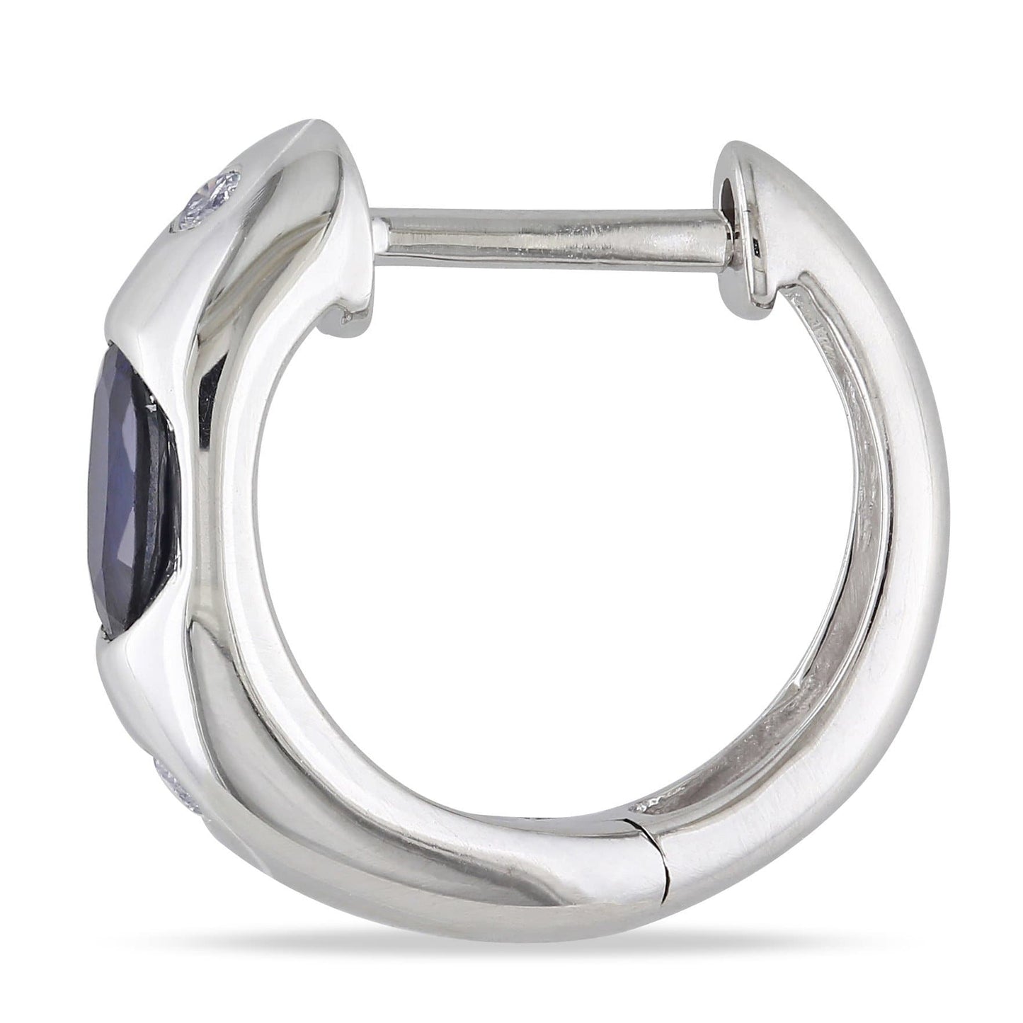 Sophia B 2/3ct Sapphire Hoop Earrings with Diamond Accents