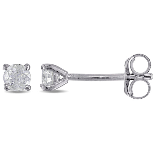 1/4ct TDW Martini Style 4-Prong Solitaire Earrings