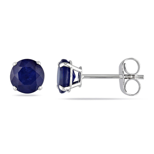 Blue Sapphire Solitaire Earrings