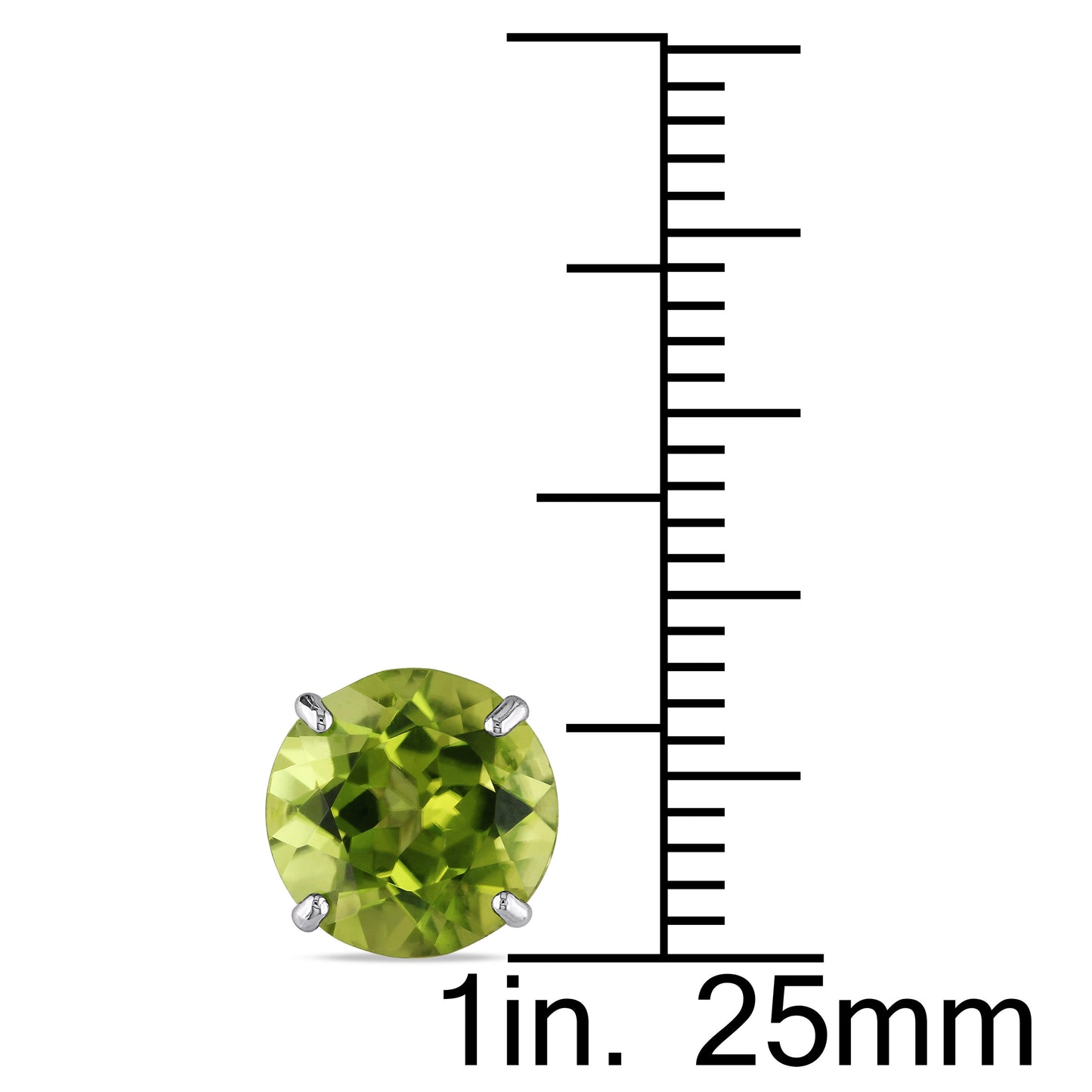 4ct Peridot Studs in 14k White Gold