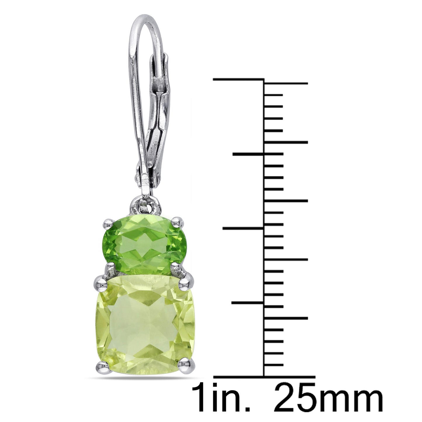 5 7/8ct Peridot & Lemon Quartz Earrings in Sterling Silver