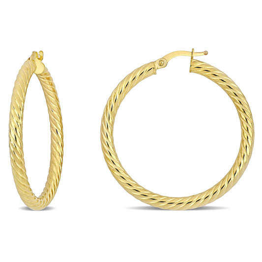 Twisted Large Hoops in 14k Yellow Gold