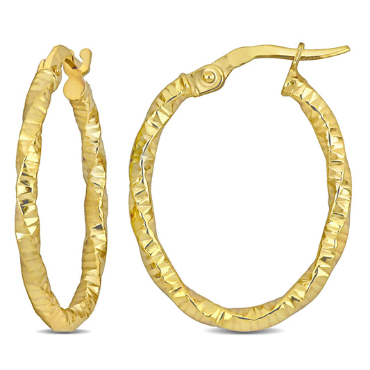 Textured Twisted Hoops in 14K Yellow Gold