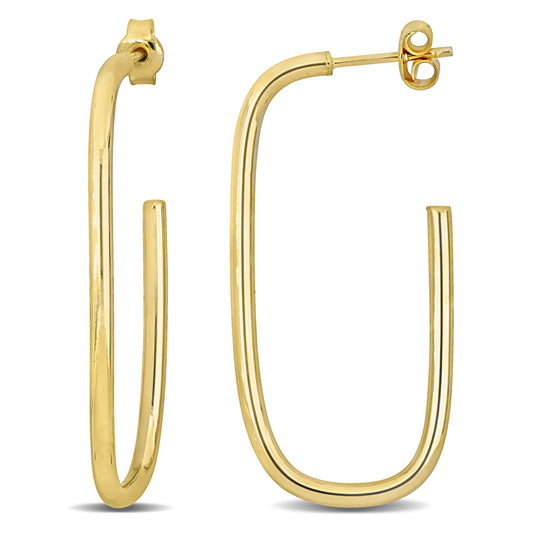 J Hoop Earrings in 10k Yellow Gold
