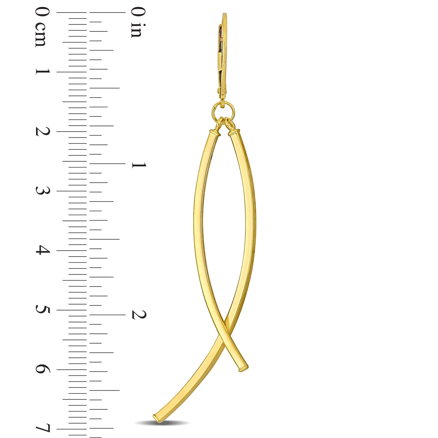 Cross Hoop Earrings in 10k Yellow Gold