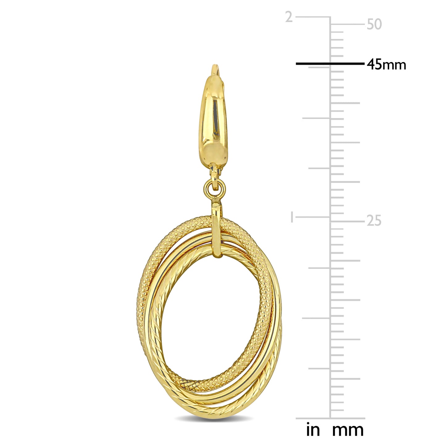 Hanging tipple Hoop Earrings in 10k Yellow Gold
