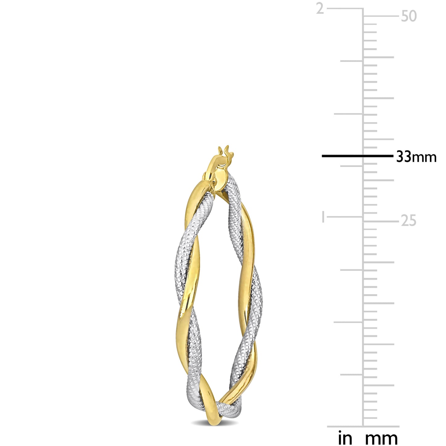Textured Twisted Hoops in 10k 2-Tone Gold