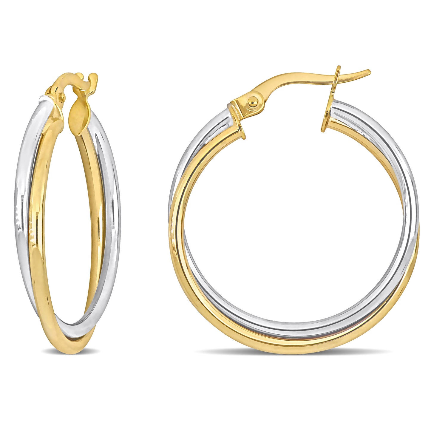 Hoop Earrings in 10k 2-Tone Gold