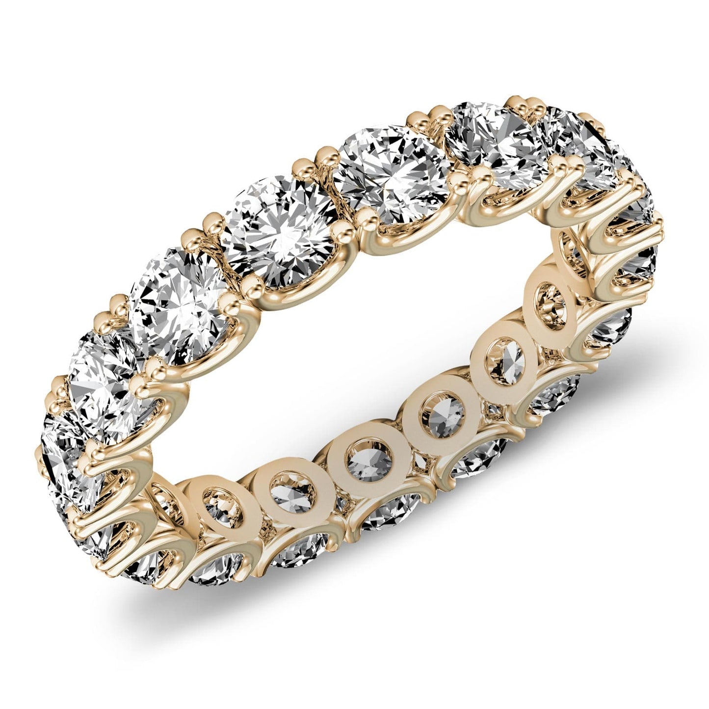 3.5ct Fishtail Diamond Eternity Ring in 14k Gold