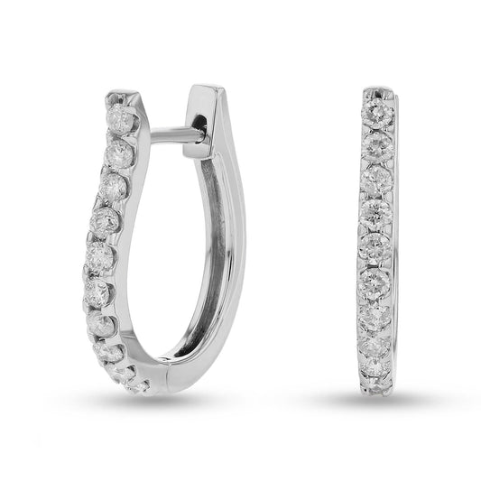 Diamond Hoops in 14k White Gold