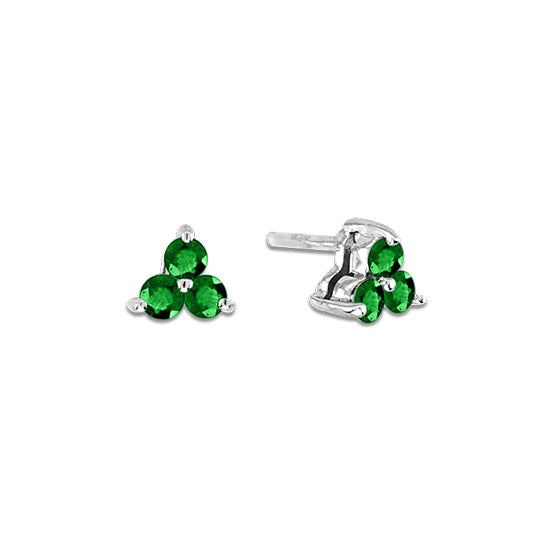 2/7ct Emerald Stud Earrings in 14k White Gold