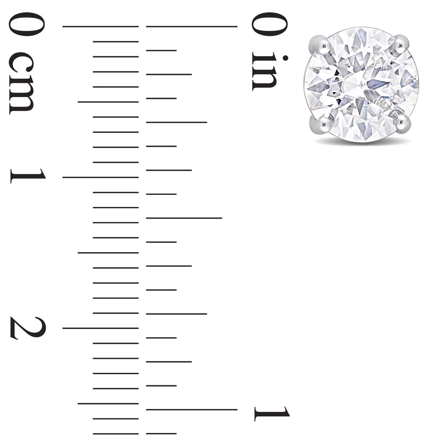 3 3/4ct Round Cut Moissanite Studs in Sterling Silver
