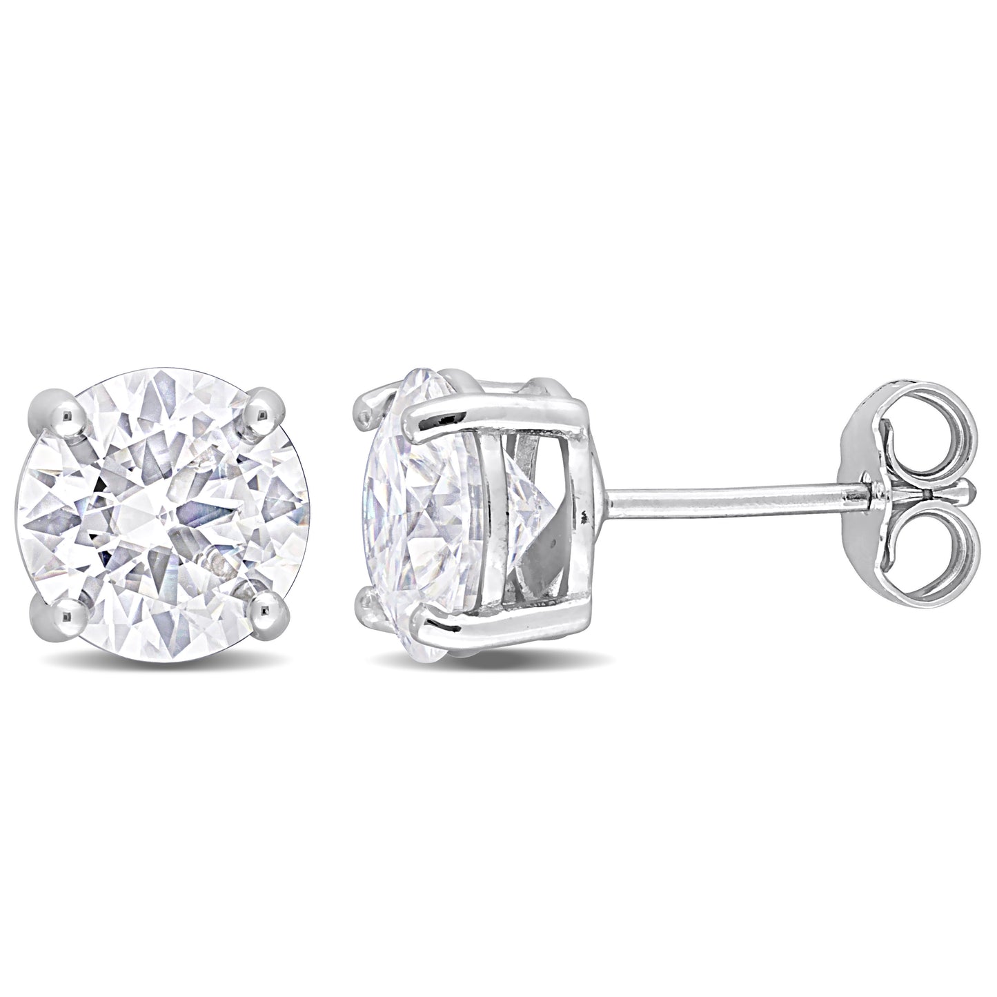 3 3/4ct Round Cut Moissanite Studs in Sterling Silver