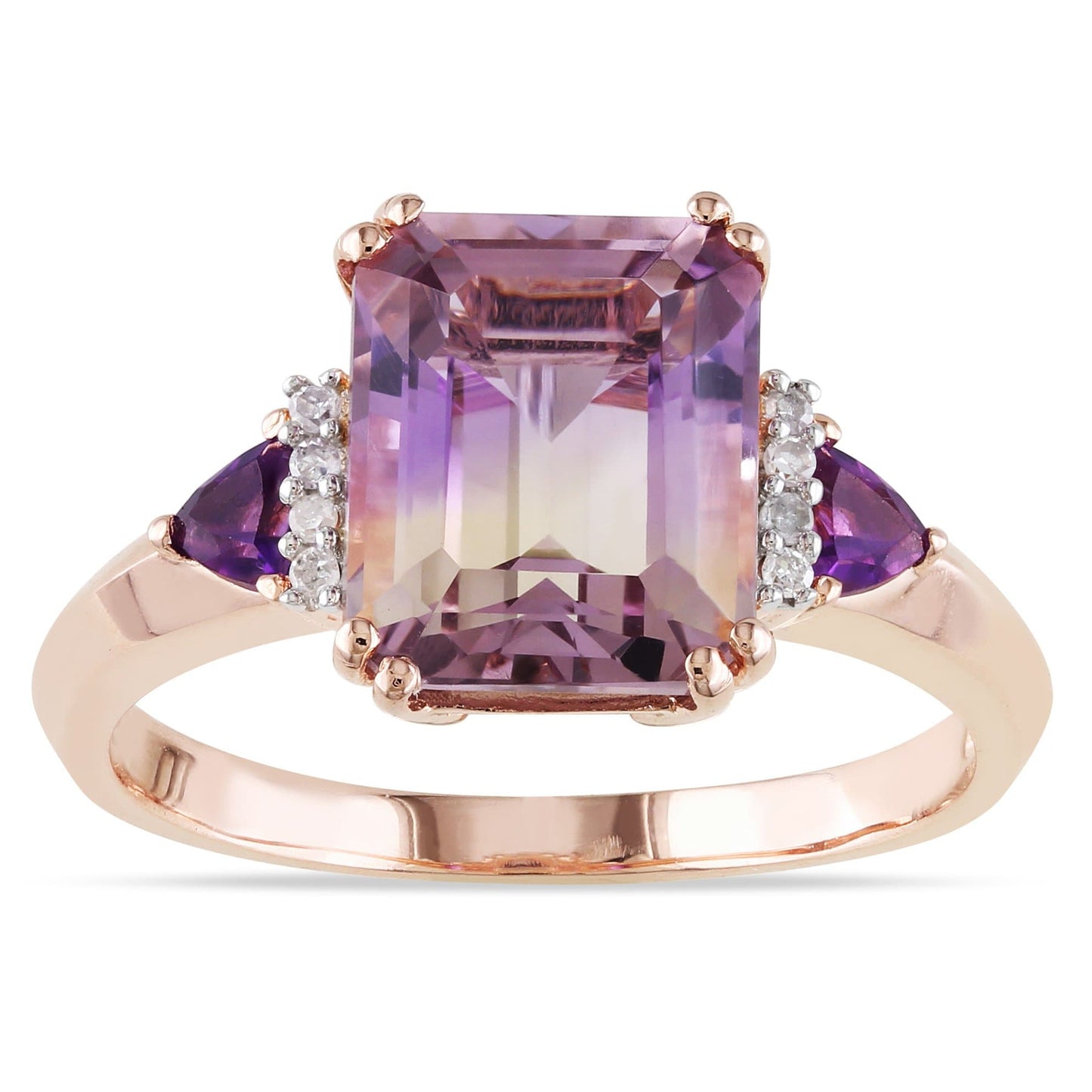 Sophia B 3 1/2ct Ametrine, Amethyst & Diamond Vintage Ring