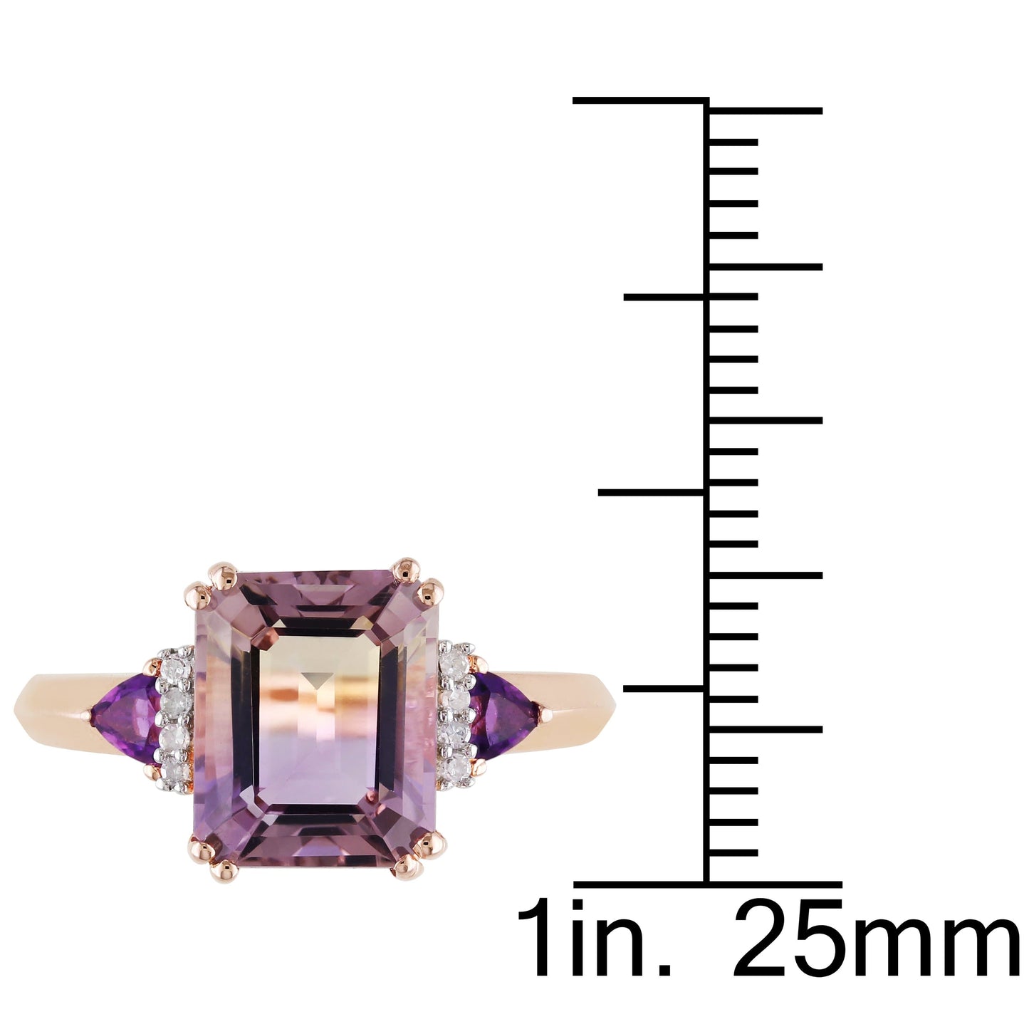 Sophia B 3 1/2ct Ametrine, Amethyst & Diamond Vintage Ring