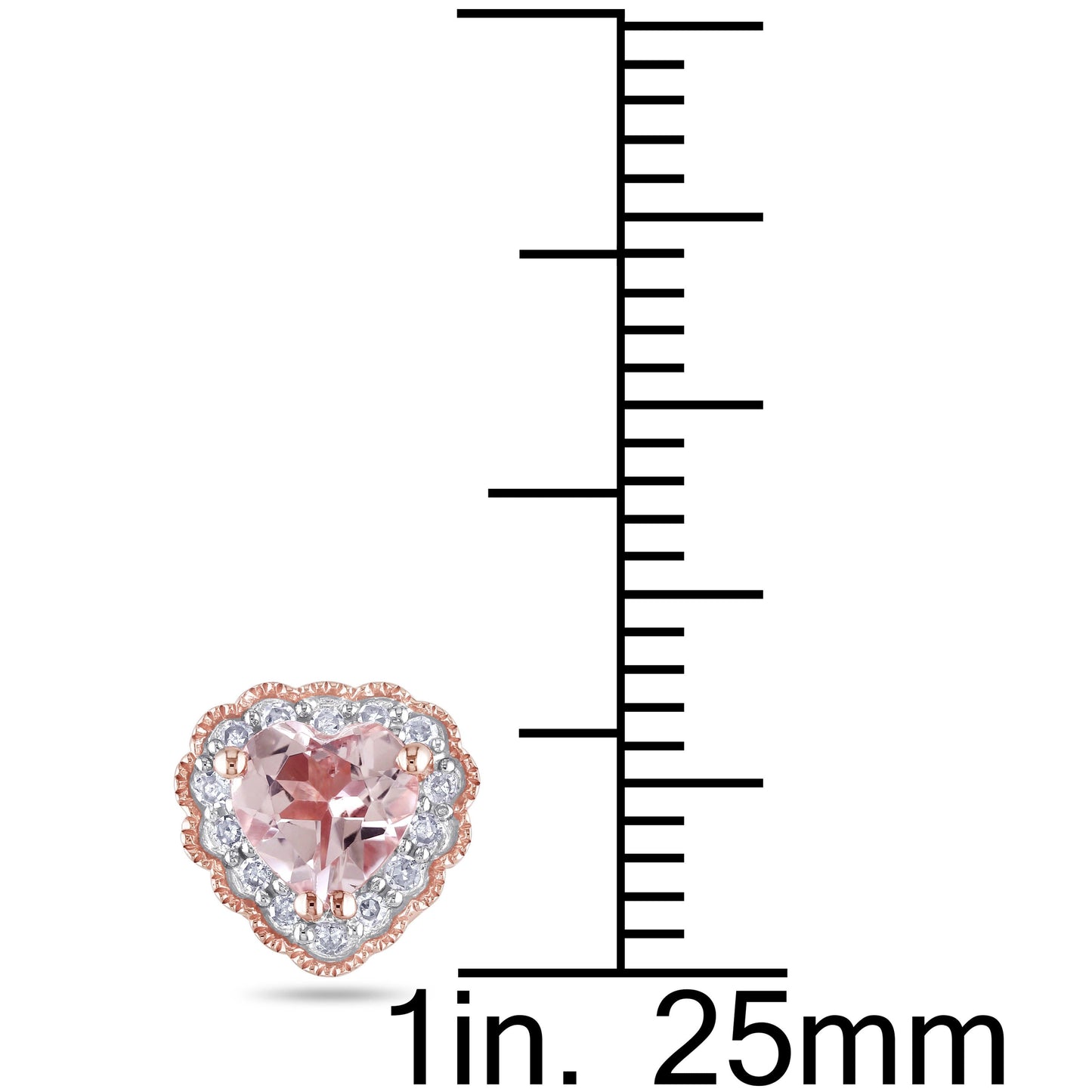 1/10ct Diamond & 1ct Morganite Earrings