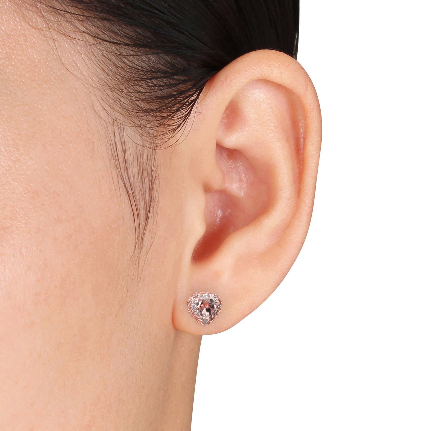 1/10ct Diamond & 1ct Morganite Earrings